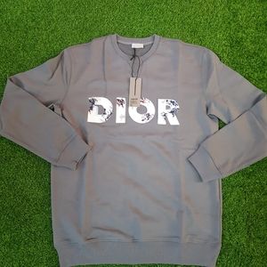 Dior Men 3D Eroded Logo Print Gray SweatShirt